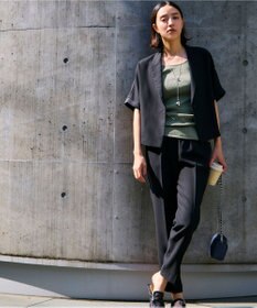 ICB 【UVケア・接触冷感・速乾・防シワ・洗える】 FluidBackSatin クロップドジャケット