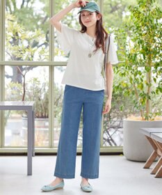 Tiaclasse 【おのののかさん着用】「サマケア」キーネックフレアスリーブトップス