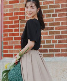 Tiaclasse 【おのののかさん着用】「サマケア」キーネックフレアスリーブトップス