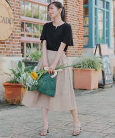 Tiaclasse 【おのののかさん着用】「サマケア」キーネックフレアスリーブトップス