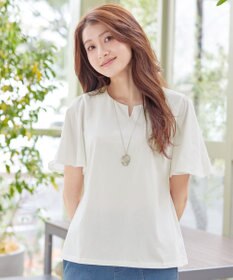 Tiaclasse 【おのののかさん着用】「サマケア」キーネックフレアスリーブトップス