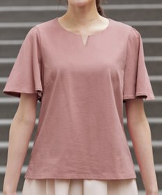 Tiaclasse 【おのののかさん着用】「サマケア」キーネックフレアスリーブトップス