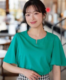 Tiaclasse 【おのののかさん着用】「サマケア」キーネックフレアスリーブトップス