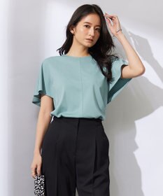 ICB 【接触冷感・UVケア・洗える】 ハイツイストスムース ケープデザインカットソー