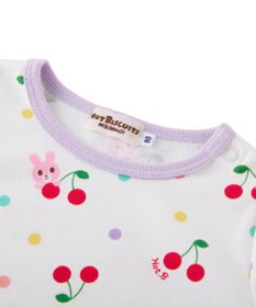 MIKI HOUSE HOT BISCUITS 【80-120cm】キャビット×さくらんぼ 総柄 半袖Tシャツ