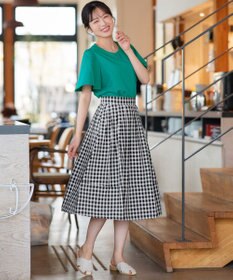 Tiaclasse 【おのののかさん着用】「サマケア」キーネックフレアスリーブトップス