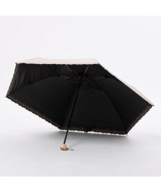 UNBILLION カシュネ cachenez /【晴雨兼用　日傘　UVカット率・遮光率100％生地使用 】PU超軽量プチフラワー刺繍カーボンミニ折りたたみ傘