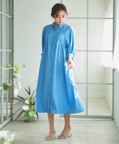 Feroux 【洗える】パフスリーブシャツ ワンピース