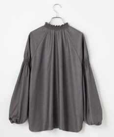 #Newans 【洗濯機可/しわになりにくい】シャーリングネック ボリュームスリーブブラウス