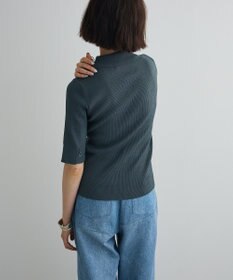 Green Parks ポロ襟5分袖リブニット