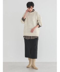 AMERICAN HOLIC パッチワークケーブルニットチュニック