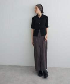 Green Parks ポロ襟5分袖リブニット