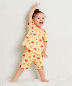 MIKI HOUSE HOT BISCUITS 【80-120cm】 フルーツ柄 腹巻き付き 天竺素材 半袖パジャマ