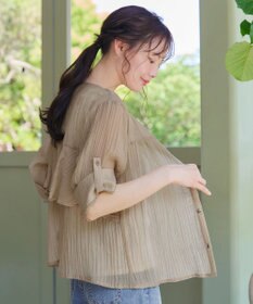 Tiaclasse 【洗える】楊柳バックフリルブルゾン