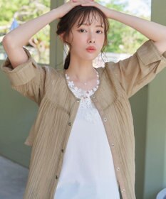 Tiaclasse 【洗える】楊柳バックフリルブルゾン