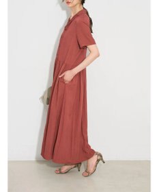 Green Parks ローウエスト切替開襟シャツワンピース