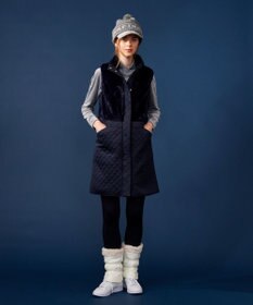 23区GOLF 【WOMEN】フェイクファー×キルト ワンピース 1枚で暖かい寒い日の防寒アイテムに◎