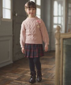 ANY KIDS チェック柄 プリーツ キュロット