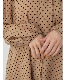 earth music&ecology ドットチュニック丈リボン付きワンピース