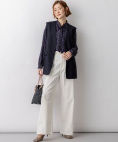 23区 【先行予約】ランダムドットプリント タックブラウス