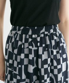 YECCA VECCA アート柄シアーロングスカート