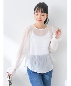 earth music&ecology キャンディースリーブシアーブラウス