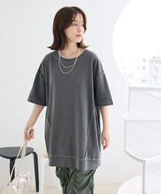 Green Parks ピグメント裏毛切りっぱなしチュニック