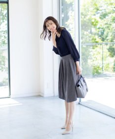 Tiaclasse 【洗える】ブラウスドッキングツイードワンピース