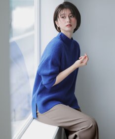 ANY SIS ハイネックAir ニット ブルー