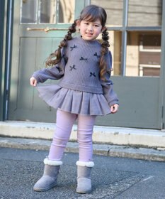 ANY KIDS ふくれジャガードリボンチュニック