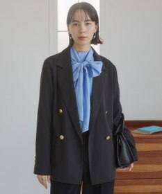 WEGO 【ANGIE VINTAGE/S/Mサイズ展開 / オケージョン対応 / セレモニー対応】ゴールドボタン テーラードジャケット / 金ボタン ダブル ブレザー