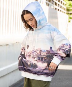 WEGO 総柄BIGプルパーカー