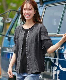 Tiaclasse 【洗える】楊柳バックフリルブルゾン