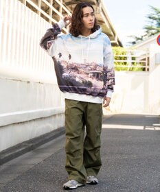 WEGO 総柄BIGプルパーカー