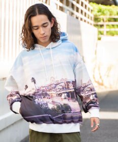 WEGO 総柄BIGプルパーカー