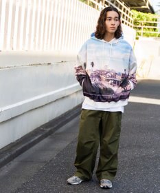 WEGO 総柄BIGプルパーカー