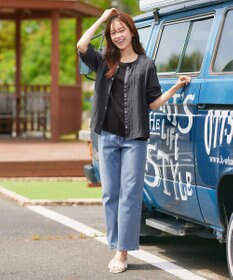 Tiaclasse 【洗える】楊柳バックフリルブルゾン