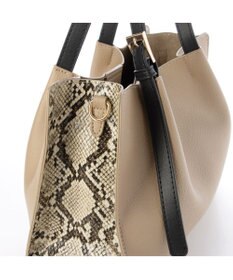 UNBILLION カシュカシュ cachecache / フェイクレザーショルダーバッグ付スクエアトート