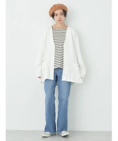 earth music&ecology ヘリンボーン調Ｖネックカーディガン