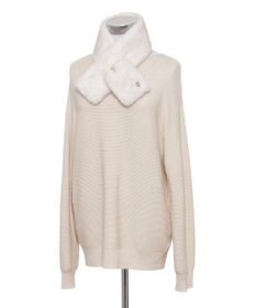 MOONBAT FURLA（フルラ）差し込みファーティペット マフラー アーチロゴ フェイクファー