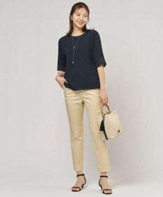 J.PRESS LADIES 【セットアップ対応・洗える・撥水】コットンFITTY テーパード パンツ