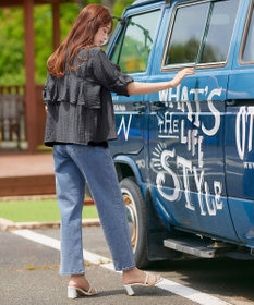 Tiaclasse 【洗える】楊柳バックフリルブルゾン