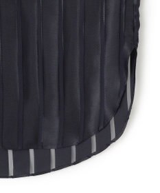 BEIGE， HAUYNITE / シアーストライプバンドカラーブラウス