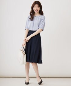 ANY SIS S 【洗える】フロントタックバイカラー ブラウス