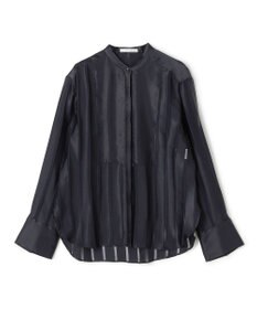 BEIGE， HAUYNITE / シアーストライプバンドカラーブラウス