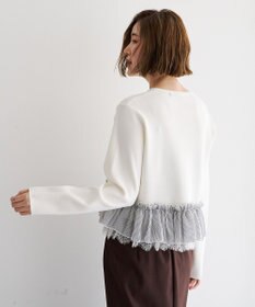 YECCA VECCA レースレイヤードラッフルカーディガン