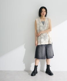 Green Parks ・ＤＯＵＢＬＥ　ＦＬＡＧＳ　ワイドデニムハーフパンツ