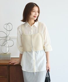 Green Parks ＳＥＴ２点ラメシャギービスチェ＋シャツ