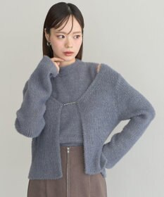 earth music&ecology SET2点チャーム付きシャギーニット＋インナー