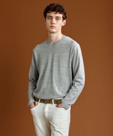 JOSEPH ABBOUD 【サスティナブル素材/柔らかな肌触り/ジャパンファブリック】 コットンラフィー Vネック Ｔシャツ